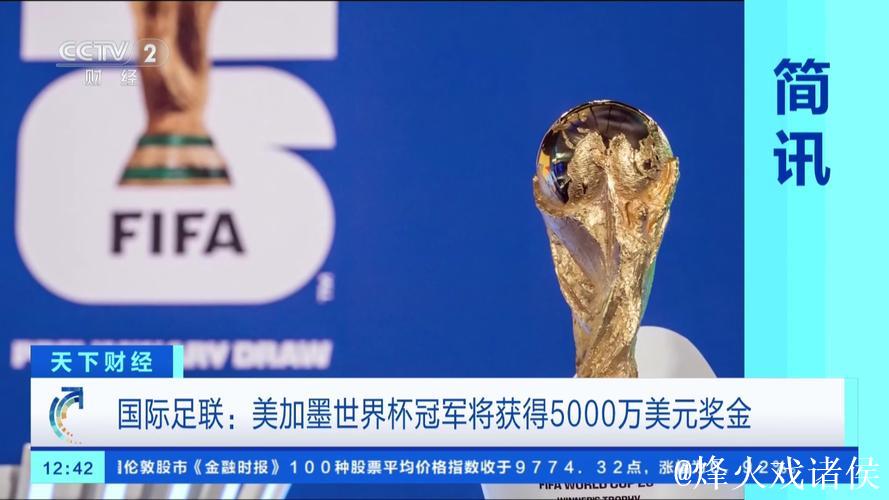 国际足联宣布:美加墨世界杯冠军奖金高达5000万美元 国际足联宣布:美加墨世界杯冠军奖金高达5000万美元